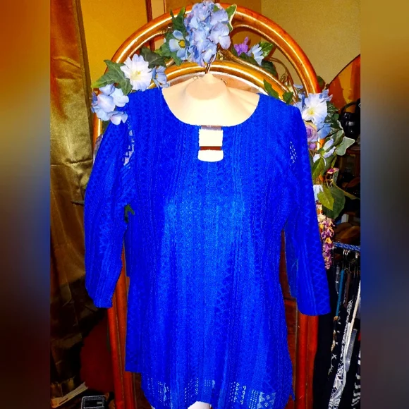 Crochet style lined tunic NWT - Picture 1 of 6